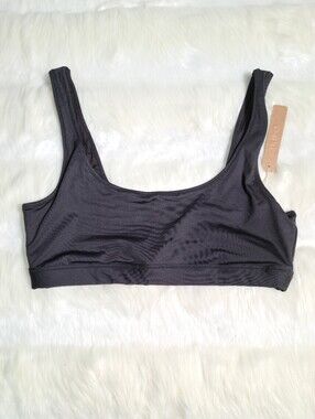 SKIMS Signature Swim Tank Bikini Top Black Onyx Women Medium NEW